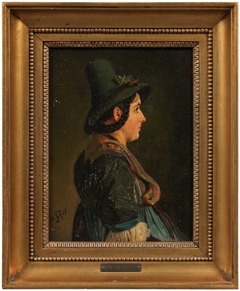 Profile Study of a Woman in Tyrolean Costume by Niels Simonsen