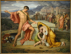 Pyrrhus and Andromache at Hector's Tomb by Johan Ludwig Lund