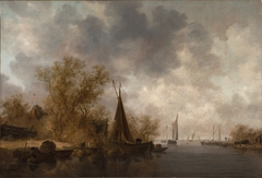 River Landscape with Fishing Boats by Jan van Goyen