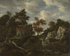 Rocky landscape by Jacob Isaacksz. van Ruisdael