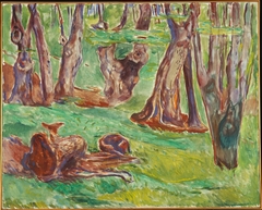 Rugged Tree Trunks in Summer by Edvard Munch