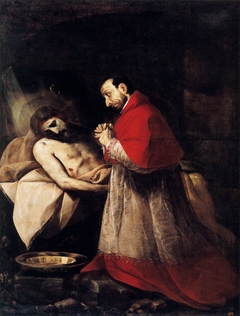 San Carlos Borromeo ante Cristo muerto by Giovanni Battista Crespi