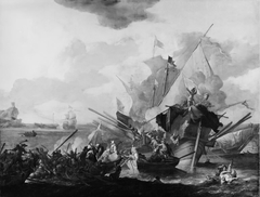 Sea Skirmish by Johannes Lingelbach