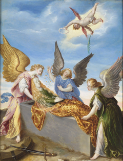 St. Catherine is laid in the grave by the angels by Egidio van der Rye