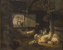 Stable with Sheep and Goats by Abraham Hendrik Winter