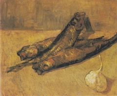 Still life with buckling and garlic-onion by Vincent van Gogh