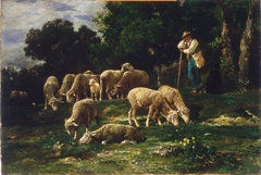 Tending the Flock by Charles Jacque