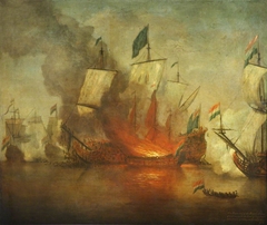 The Burning of HMS Royal James at the battle of Solebay, 28 May 1672 by Anonymous