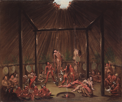 The Cutting Scene, Mandan O-kee-pa Ceremony by George Catlin