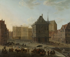 The Dam in Amsterdam with the new Town Hall under Construction by Unknown Artist