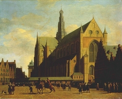 The Grote Markt and St. Bavo's, Haarlem by Gerrit Adriaenszoon Berckheyde