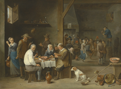 The ham dinner by David Teniers the Younger