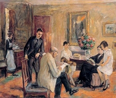 The Liebermann Family (The artist is sketching in the circle of his family) by Max Liebermann