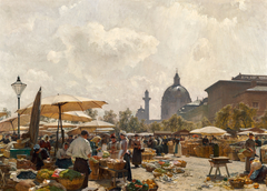 The Naschmarkt in Vienna by Carl Moll