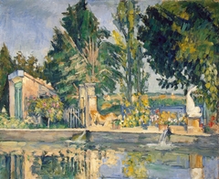 The pool at Jas de Bouffan by Paul Cézanne