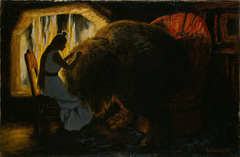 The Princess picking Lice from the Troll by Theodor Kittelsen