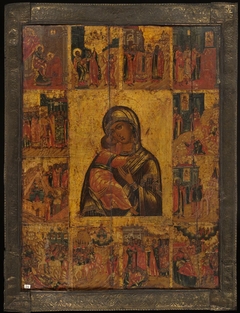 The Virgin of Vladimir with Twelve Scenes from the Legend of the miracles of the Icon of the Virgin of Vladimir by Unidentified Artist