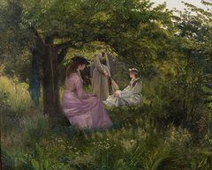 Three Ladies in a Garden by Vilhelm Kyhn