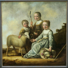 Three Little Shepherdesses with Sheep by Aelbert Cuyp