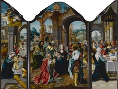 Triptych of Nativity, Adoration of the Magi, Presentation in the Temple by Pieter Coecke van Aelst