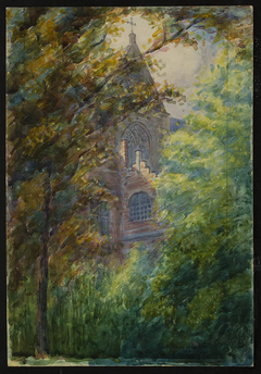 Untitled (Church through trees) by Vivian Smith