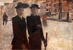 Vrouwen op het Rokin, Amsterdam by George Hendrik Breitner