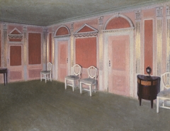 Interior in Louis Seize style by Vilhelm Hammershøi