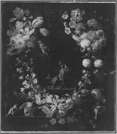 Vase of Flowers with Monkey by Gaspar Peeter Verbruggen the Younger