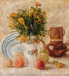 Vase with Flowers, Coffeepot and Fruit by Vincent van Gogh