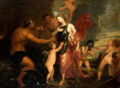 Venus cajoling Vulcan for Arms for Aeneas by after Sir Anthony Van Dyck