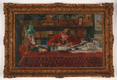 Verhaeren writing at his desk by Marthe Massin