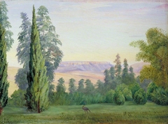 View of a Table Mountain from Bishop Colenso's House, Natal by Marianne North