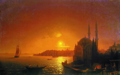 View of Constantinople by moonlight. by Ivan Ayvazovsky