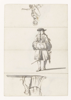 Vouwblad met figuurstudies by Ludolf Bakhuysen