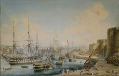 Vue du port de Brest by Pierre-Julien Gilbert