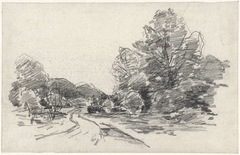 Wandelpad met aan weerszijden bomen by Egbert Rubertus Derk Schaap