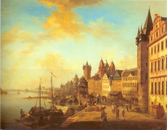 Weinmarkt von Osten (Frankfurt am Main Mainufer) by Christian Georg Schütz