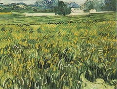 Wheat Field at Auvers with House by Vincent van Gogh