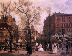 Wilhelmplatz (Berlin) in the Spring. by Julius Jacob