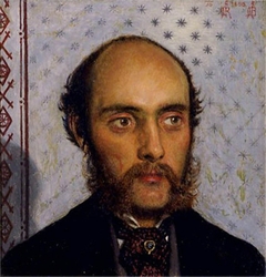 William Michael Rossetti (1829-1919) by Lamplight by Ford Madox Brown