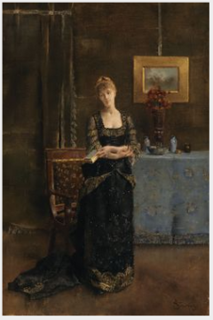 Woman in a Black Dress by Alfred Stevens