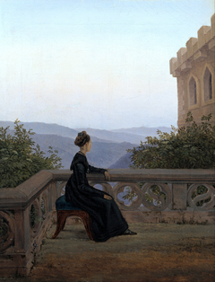 Woman on the Balcony by Carl Gustav Carus