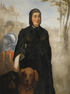 Woman with dogs by Edouard Manet