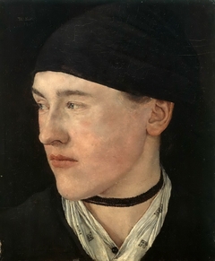 Women from Dachau (Girl with a black headscarf) by Wilhelm Leibl