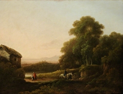 Wooded Landscape with Figures by John Rathbone