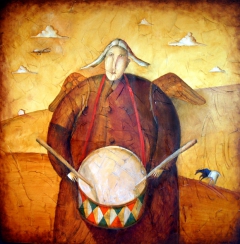 Wooden Drummer by Yevgenia Nayberg