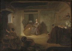 Young Woman in a Kitchen by Isaac de Jouderville