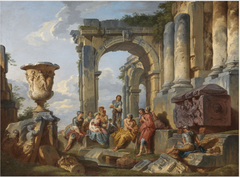 A Capriccio with Saint Peter Preaching to the Romans by Giovanni Paolo Panini