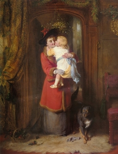 A Christmas Kiss by George Bernard O'Neill