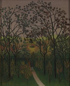 A Corner of the Park at Bellevue, Autumn, Sunset by Henri Rousseau